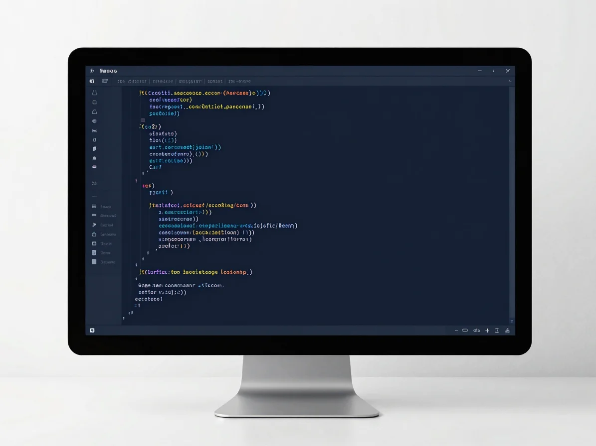 Manos de desarrollador escribiendo código en una pantalla con grá