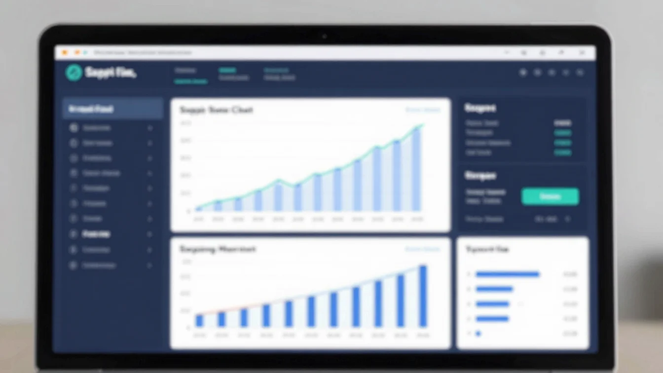 Close-up of a modern analytical dashboard showing sales growth an